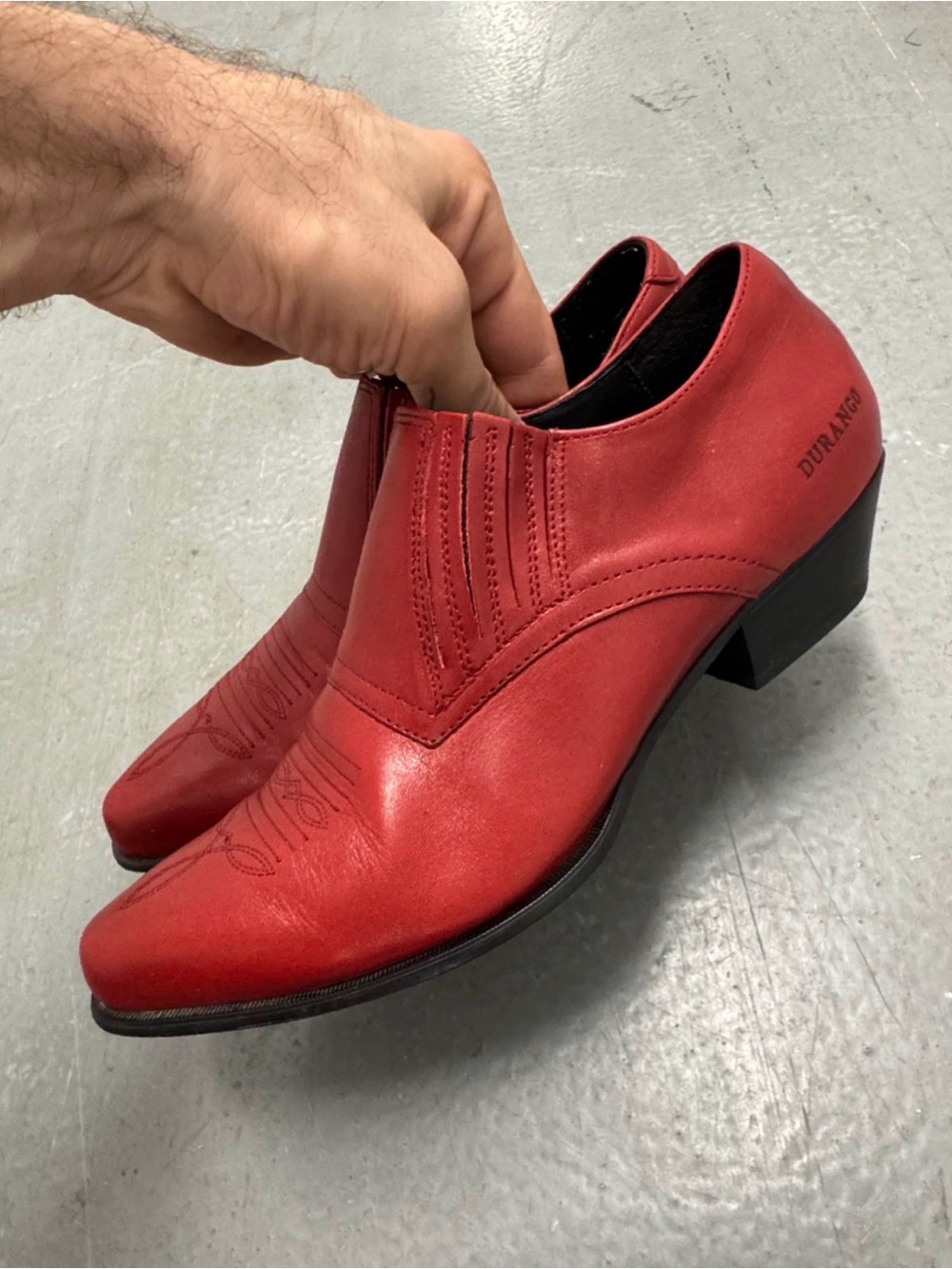 Durango Red Leather Western Ankle Boots Women’s 8.5